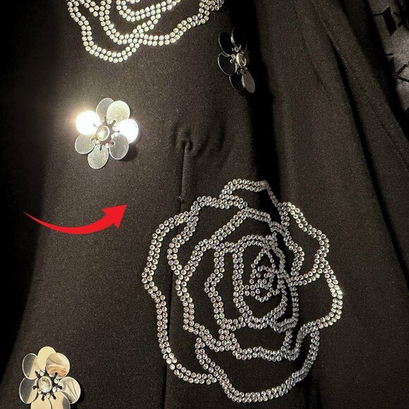 Karl Lagerfeld Paris Embellished Rose Motif Holiday Blazer • NWT $219 • Size 10 - Picture 10 of 14